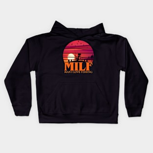 MILF Man I love Fishing Kids Hoodie